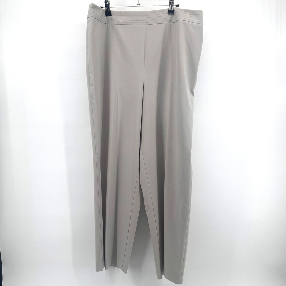 Talbots Trousers Women 16 Grey Stretch Straight Leg Pants Business Office Slacks